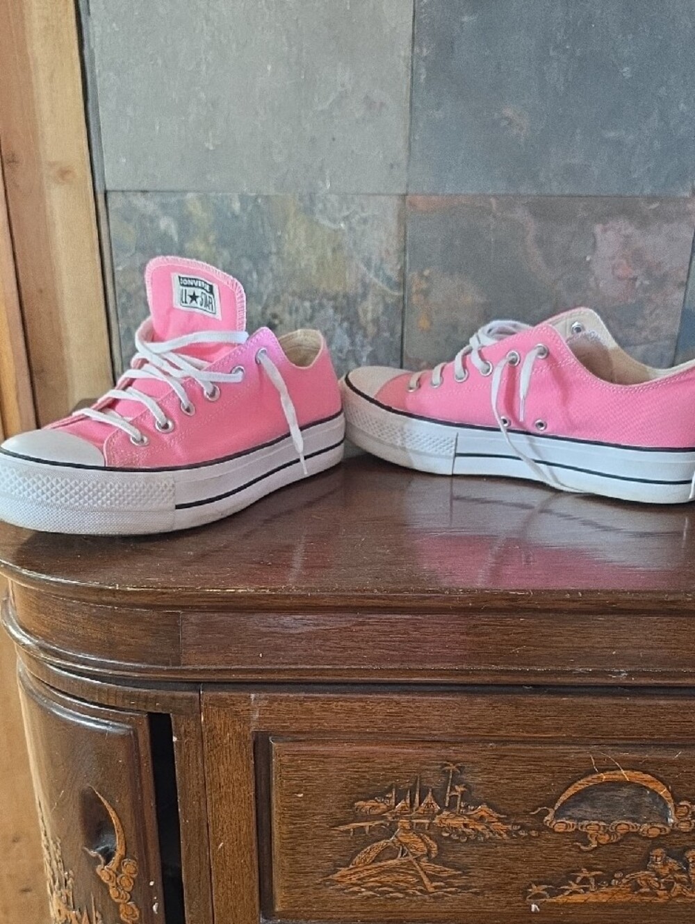 Converse All Star Lift Pink Low-Top Canvas Sneakers - Picture 2 of 7
